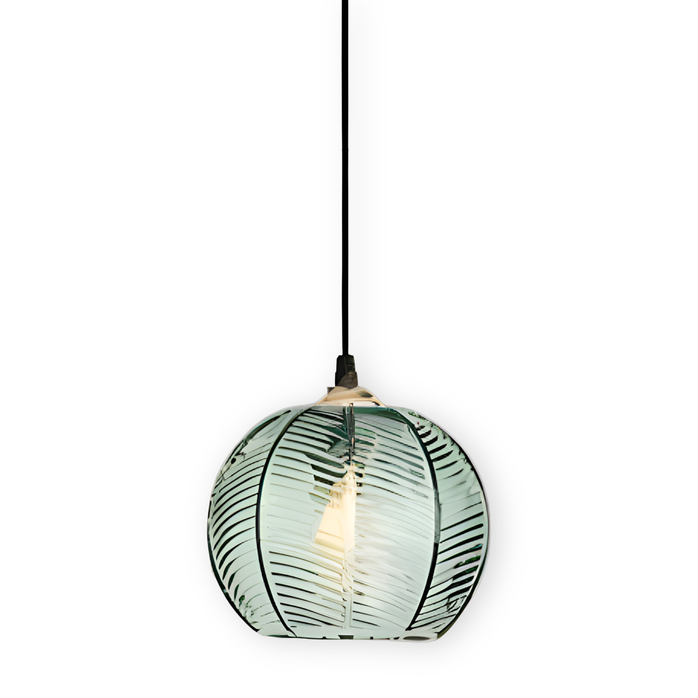 LeafyRib Suspension - Suspension en verre strié rétro moderne