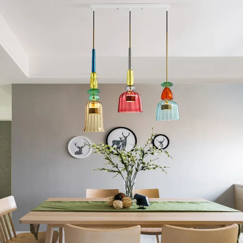 Suspension lumineuse colorée réglable