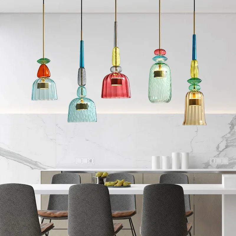 Suspension lumineuse colorée réglable