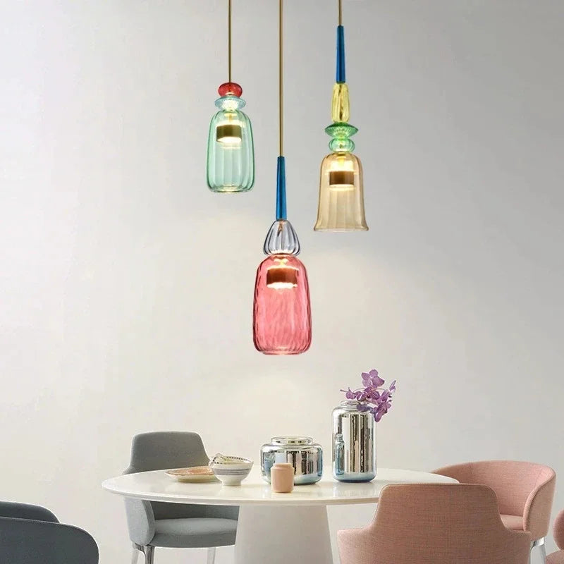 Suspension lumineuse colorée réglable