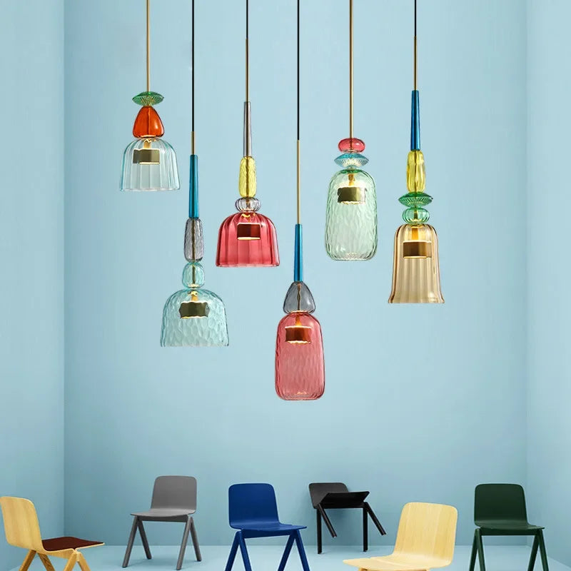 Suspension lumineuse colorée réglable