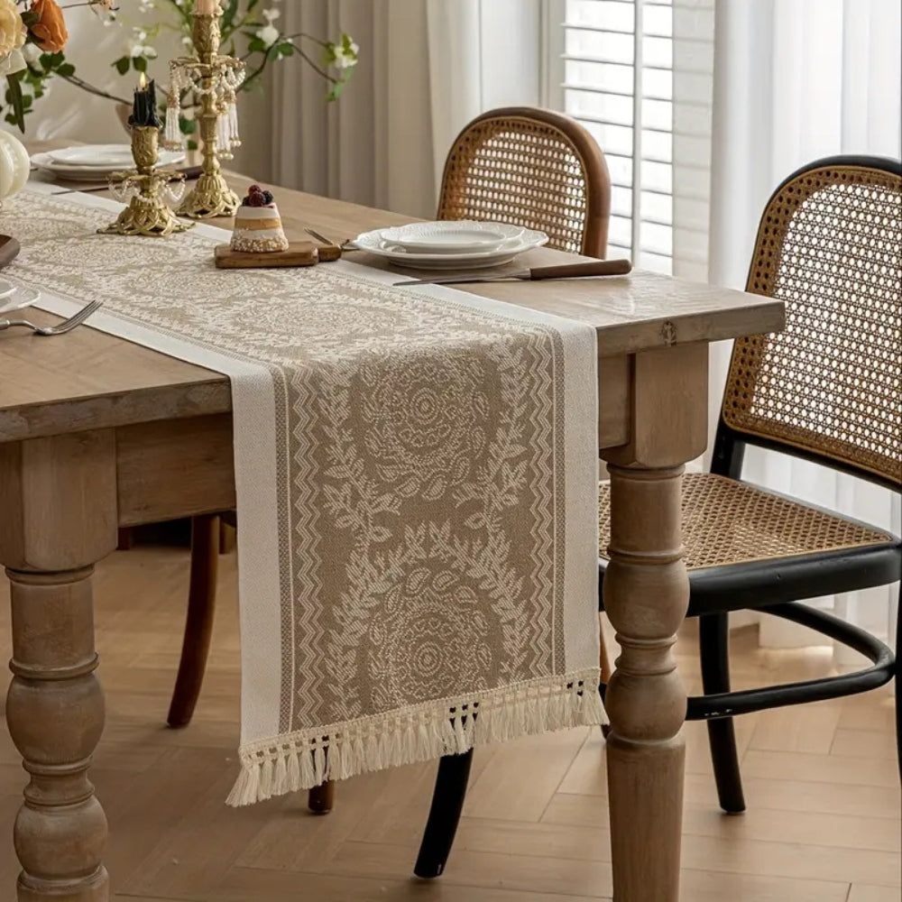 Chemin de table en lin de luxe Leona