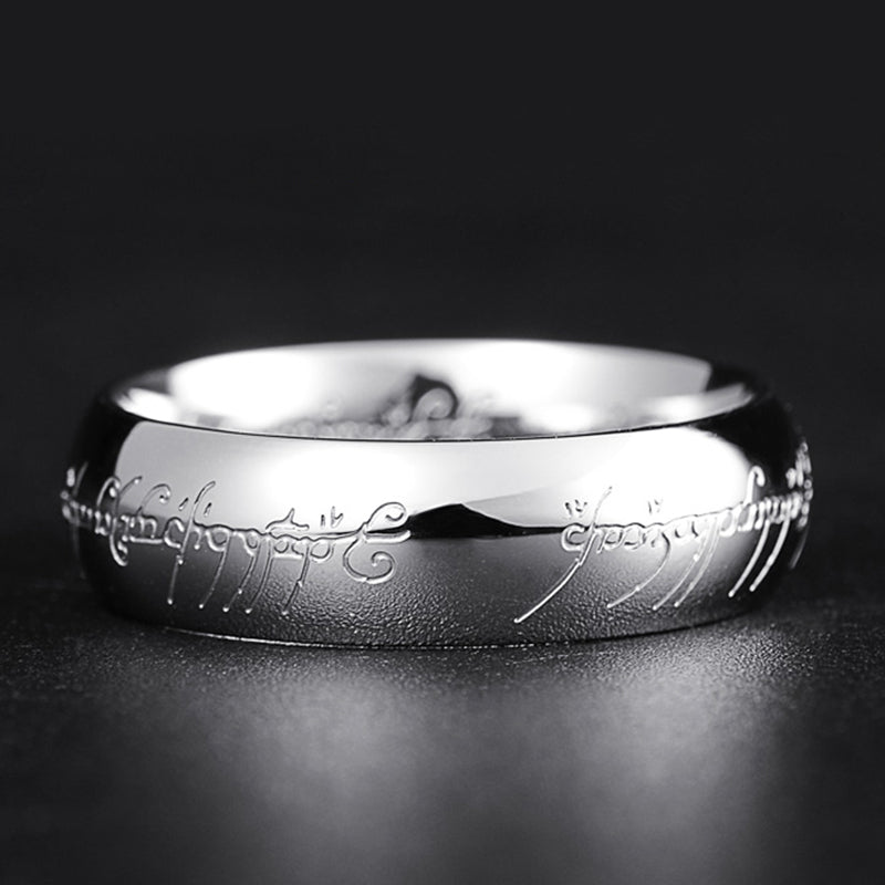 Bague lumineuse avec écriture elfique | Rune mystique | Effet lumineux absorbant la lumière | RuneLumière
