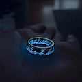 Bague lumineuse avec écriture elfique | Rune mystique | Effet lumineux absorbant la lumière | RuneLumière