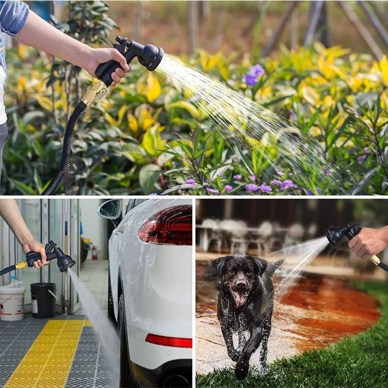 HYDROMAX - Tuyau de jardin extensible de 100FT pour un arrosage facile & 8 modes de pulvérisation