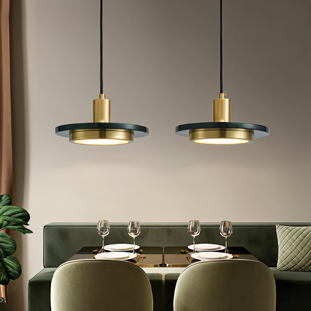 Lampe de plafond en métal moderne avec design double pour la table à manger