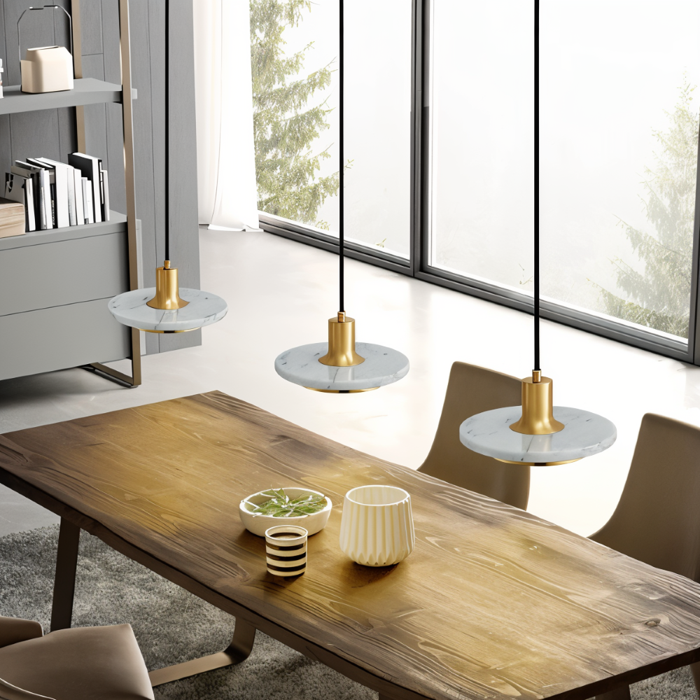 Lampe de plafond en métal moderne avec design double pour la table à manger