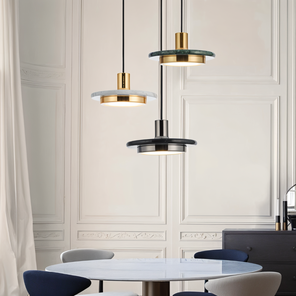 Lampe de plafond en métal moderne avec design double pour la table à manger