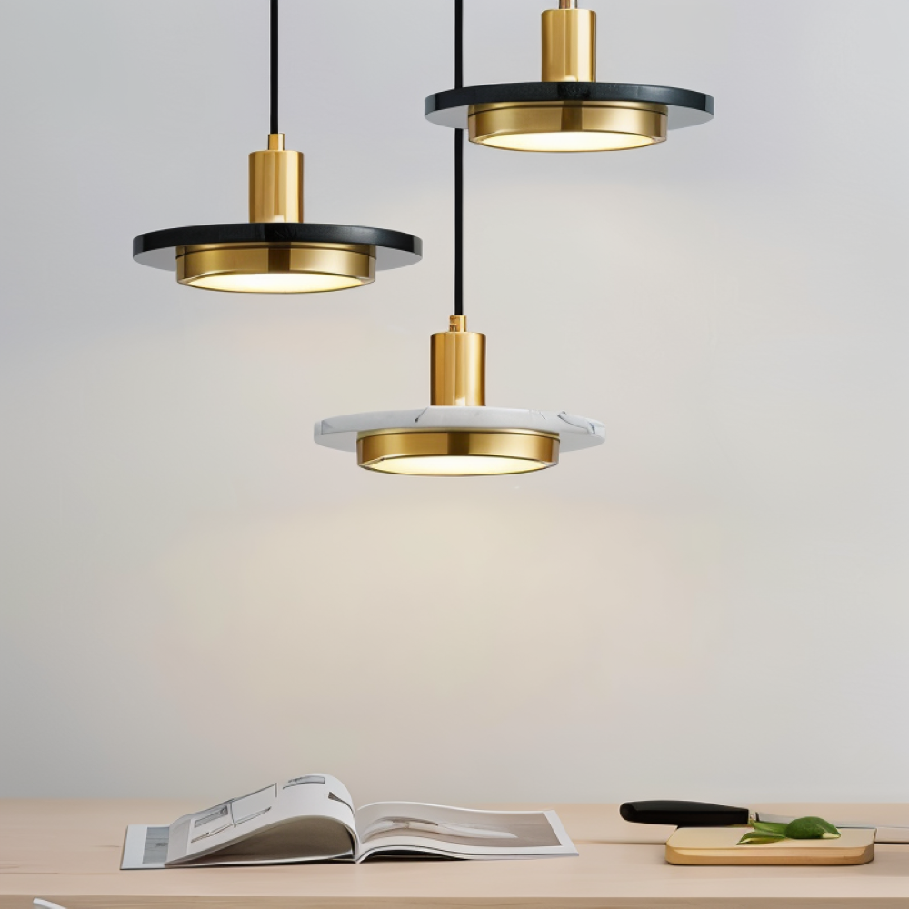 Lampe de plafond en métal moderne avec design double pour la table à manger