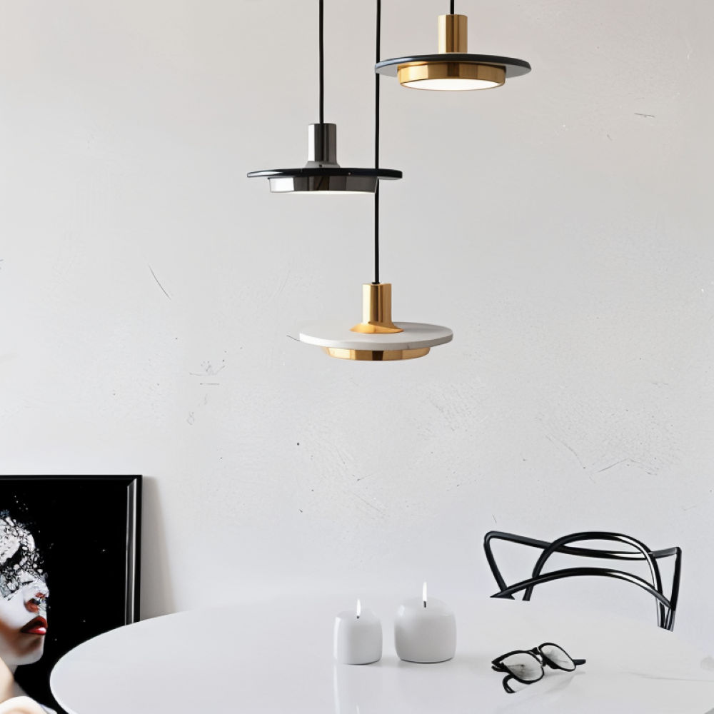 Lampe de plafond en métal moderne avec design double pour la table à manger