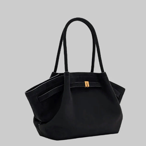 Sac à Bandoulière de Luxe pour Femmes - Grande Capacité, Design Élégant, Velours Synthétique Noir