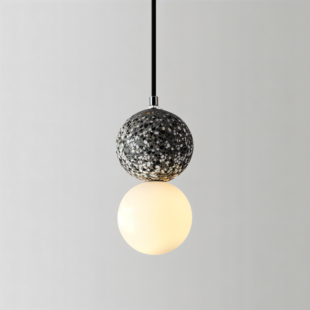 LumeGlobe Suspension - Suspension à double boule pour la table à manger - Lampe en verre suspendue
