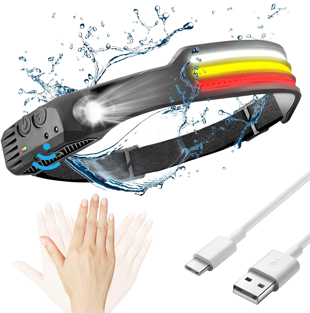 Skanto | Lampe Frontale LED X3 – Étanche & Rechargeable Lampe Frontale pour Course, Randonnée & Aventures en Plein Air