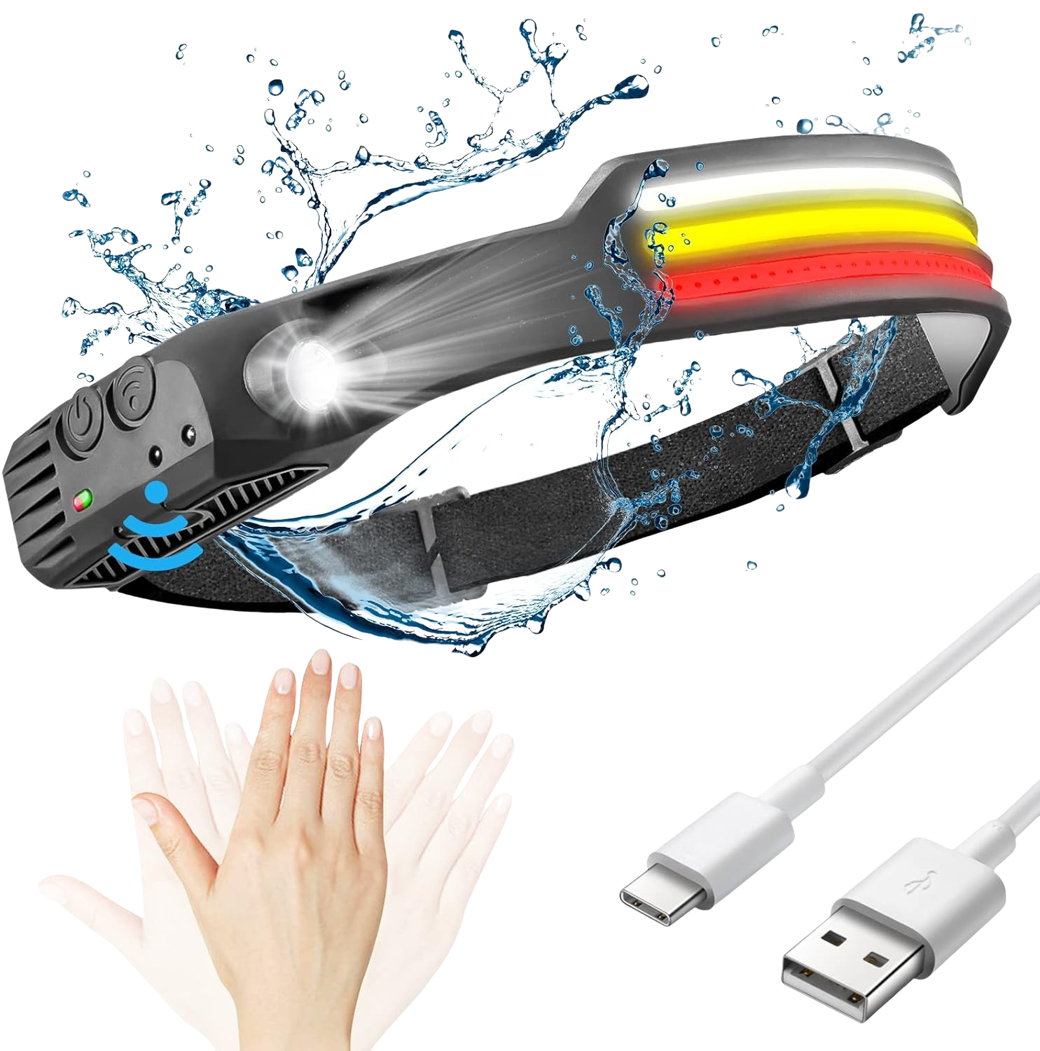 Skanto | Lampe Frontale LED X3 – Étanche & Rechargeable Lampe Frontale pour Course, Randonnée & Aventures en Plein Air