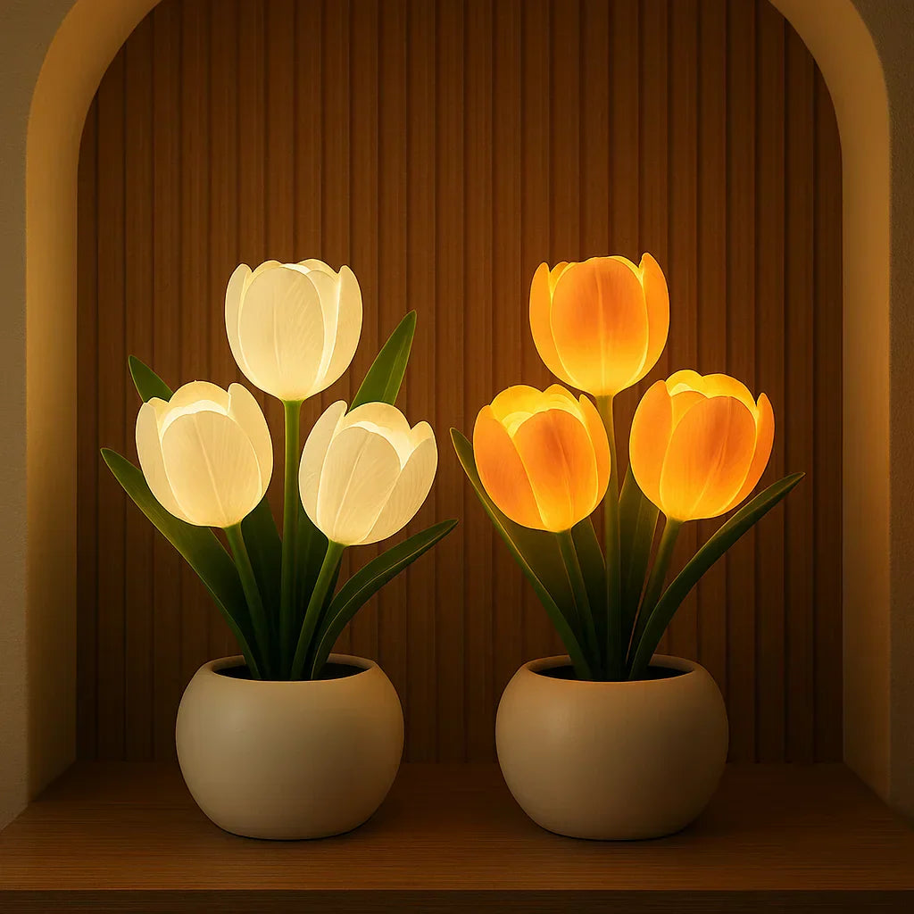 Lampe LED Tulipes Décoratives avec Lumière Chaude et Éclairage Dimmable