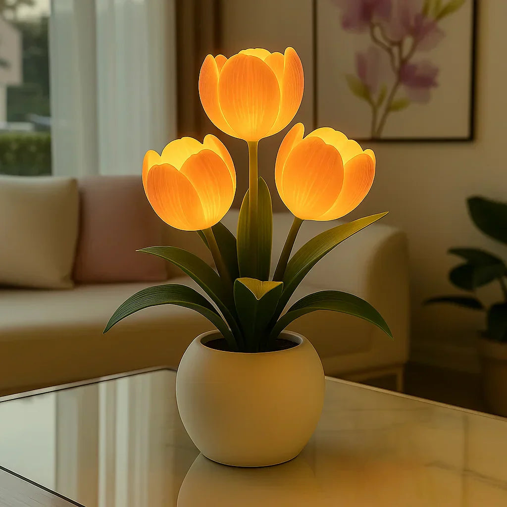 Lampe LED Tulipes Décoratives avec Lumière Chaude et Éclairage Dimmable