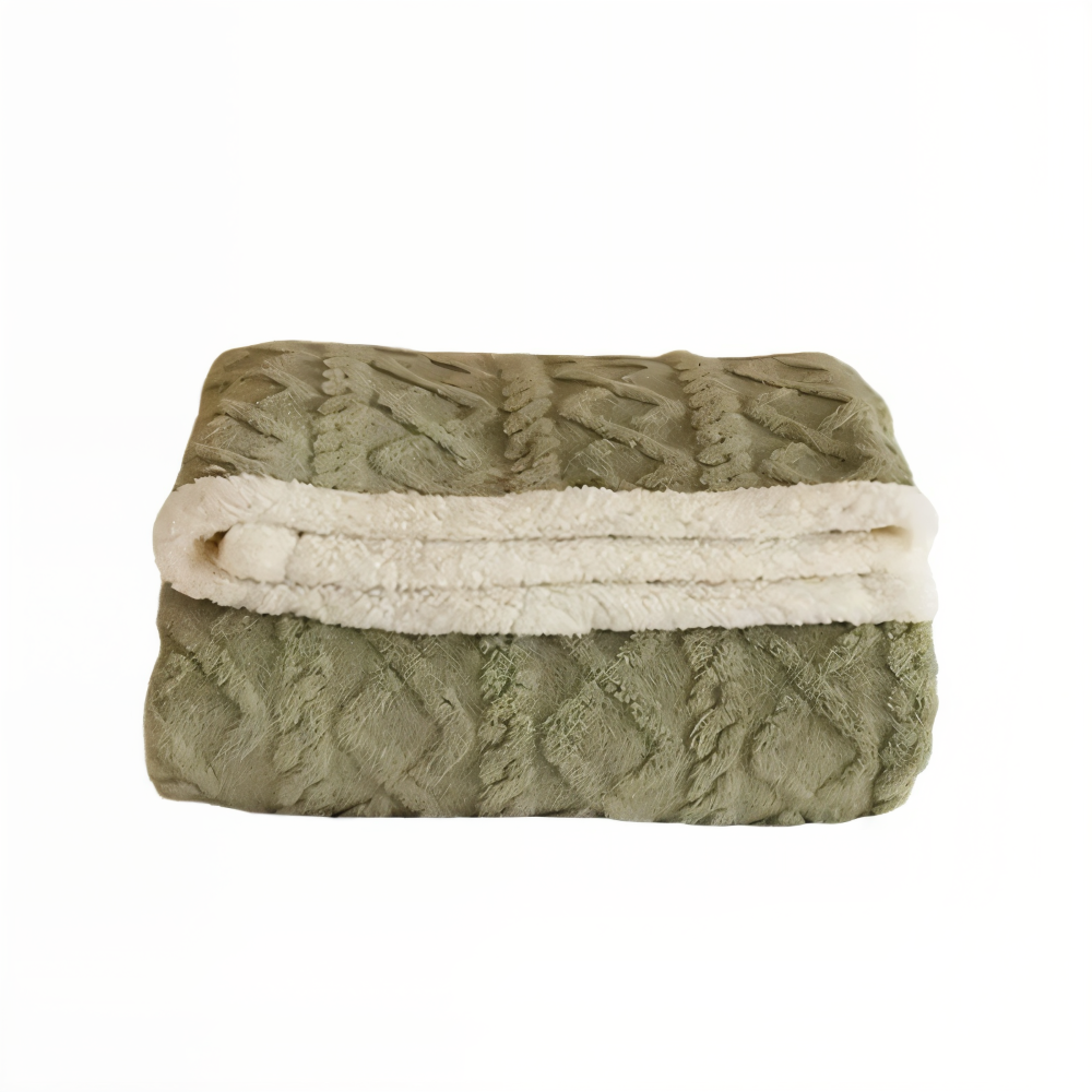 LuxiFaux Plaid en Laine - Couverture en Fleece Peluche Réversible