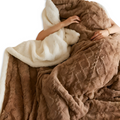 LuxiFaux Plaid en Laine - Couverture en Fleece Peluche Réversible