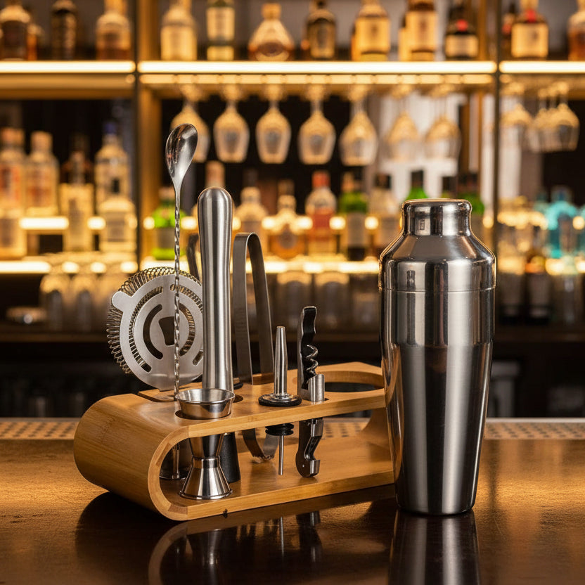 LUXMIX BARSET – Ensemble de cocktails en acier inoxydable de 10 pièces pour des boissons élégantes