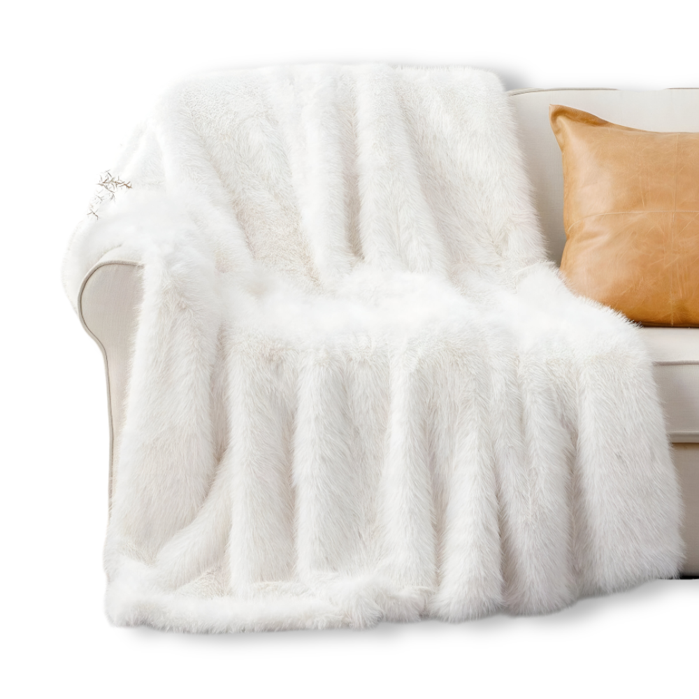 VelouraFur Luxe – Couverture en Fausse Fourrure de Luxe avec Finition Velours Élégante