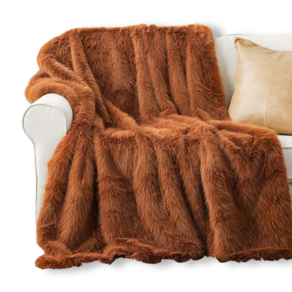 VelouraFur Luxe – Couverture en Fausse Fourrure de Luxe avec Finition Velours Élégante