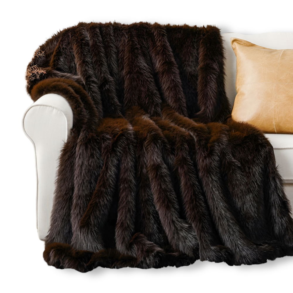 VelouraFur Luxe – Couverture en Fausse Fourrure de Luxe avec Finition Velours Élégante
