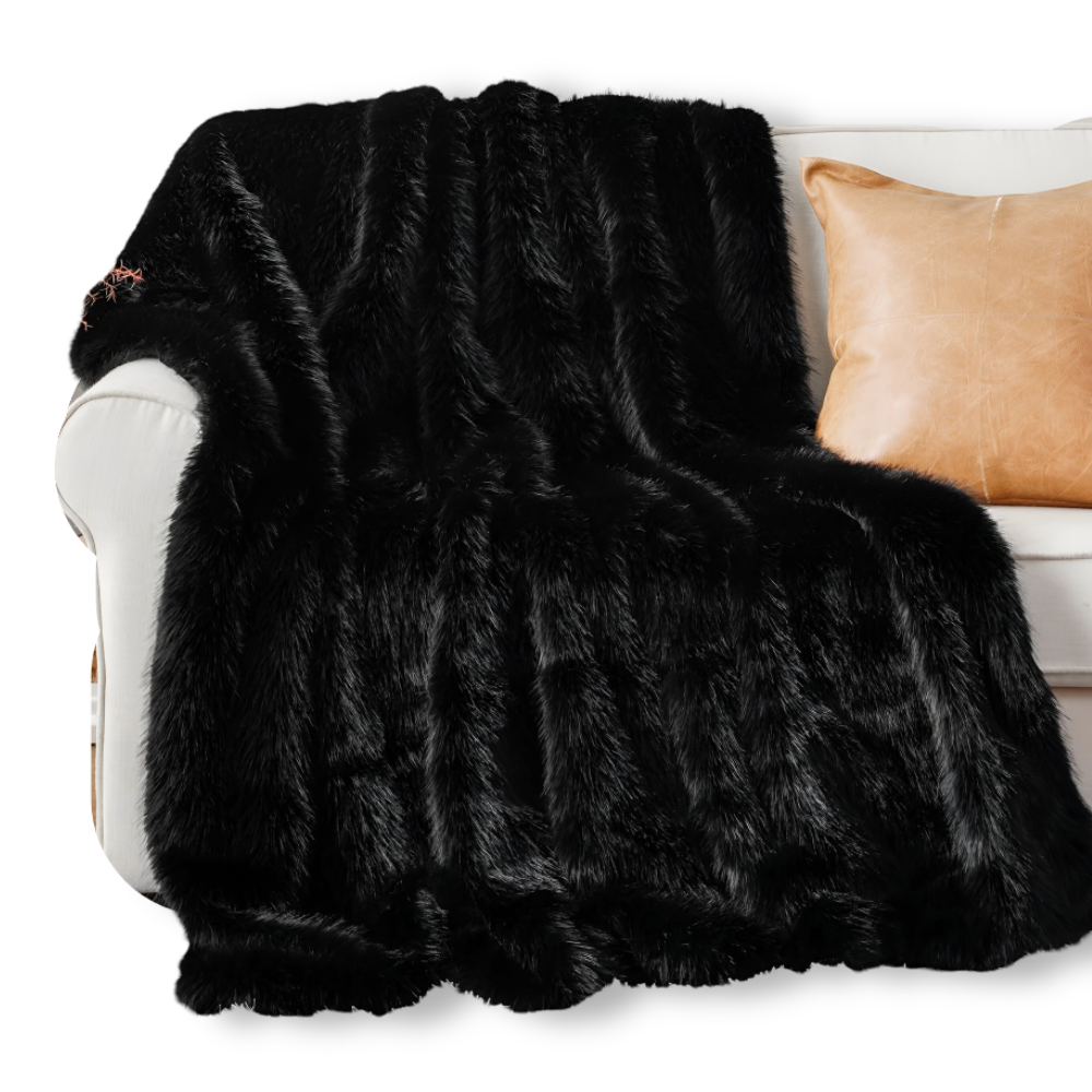 VelouraFur Luxe – Couverture en Fausse Fourrure de Luxe avec Finition Velours Élégante