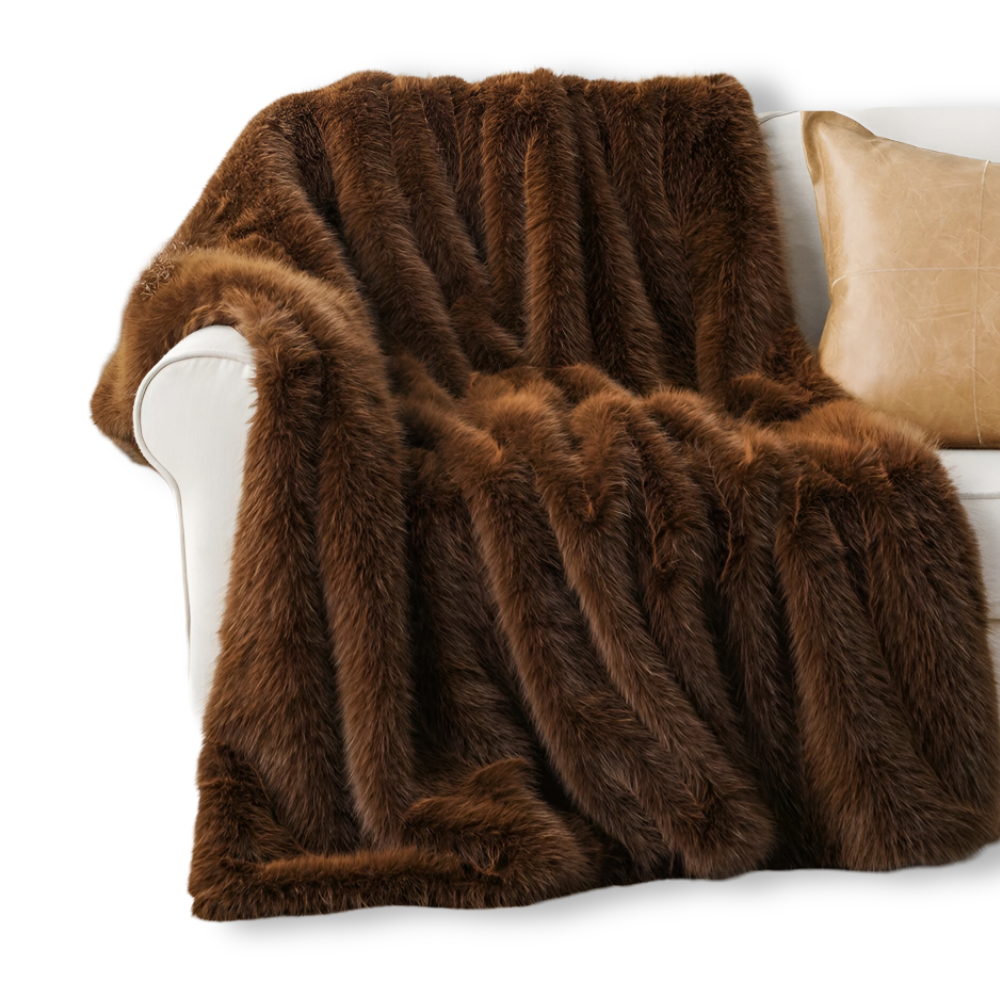 VelouraFur Luxe – Couverture en Fausse Fourrure de Luxe avec Finition Velours Élégante