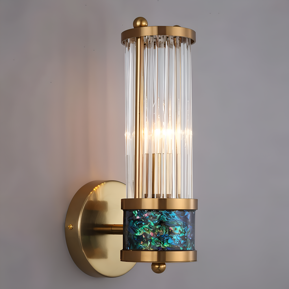 Lustriva – Applique Murale en Or avec Cristal Ridé et Lumière LED E14