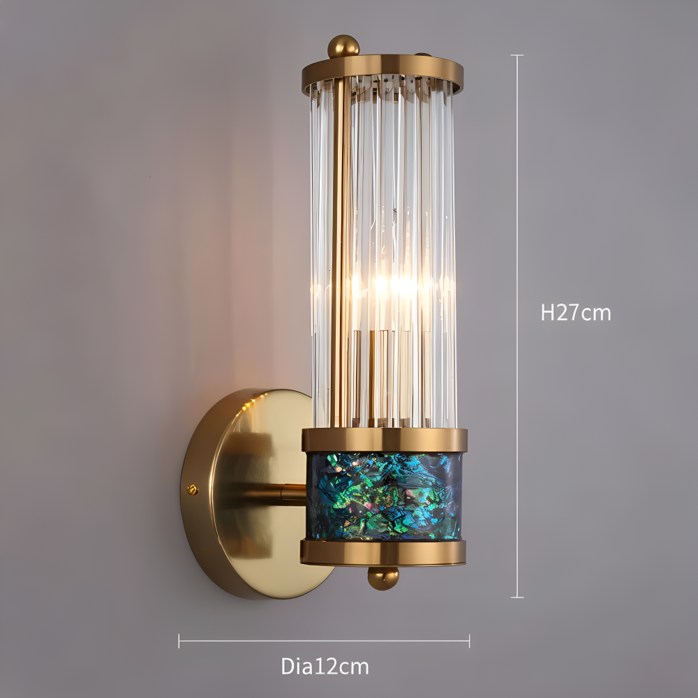 Lustriva – Applique Murale en Or avec Cristal Ridé et Lumière LED E14