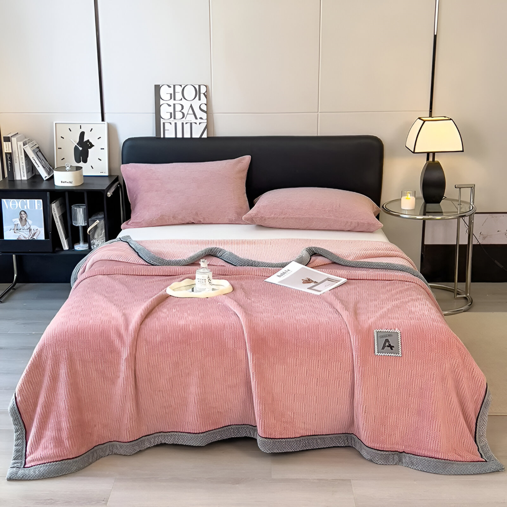 Couverture en Velours de Polyester Luxueuse - Couverture Élégante à Motifs