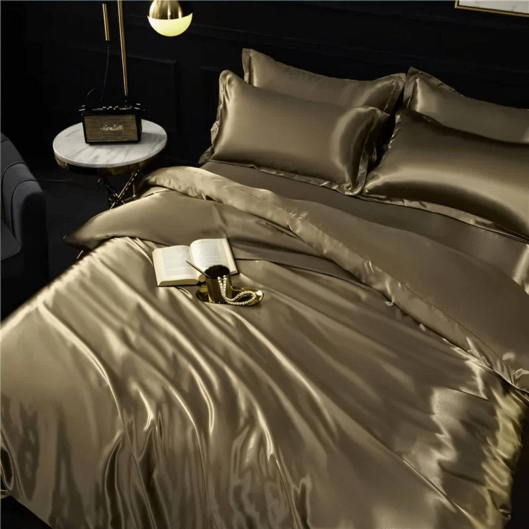 Ensemble de literie en soie luxueuse - 100 % Soie de mûrier Ivoire 200x220 pour un sommeil paisible
