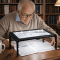TEXTDESK – Loupe de table pliable 3x avec éclairage LED pour lecture mains libres
