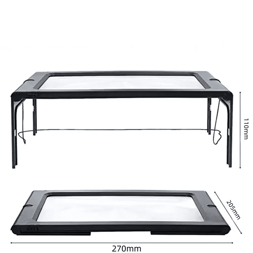 TEXTDESK – Loupe de table pliable 3x avec éclairage LED pour lecture mains libres