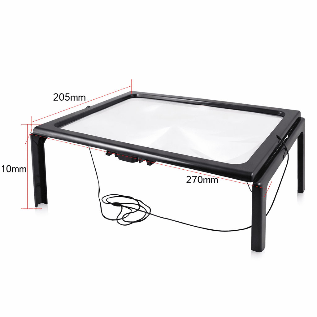 TEXTDESK – Loupe de table pliable 3x avec éclairage LED pour lecture mains libres