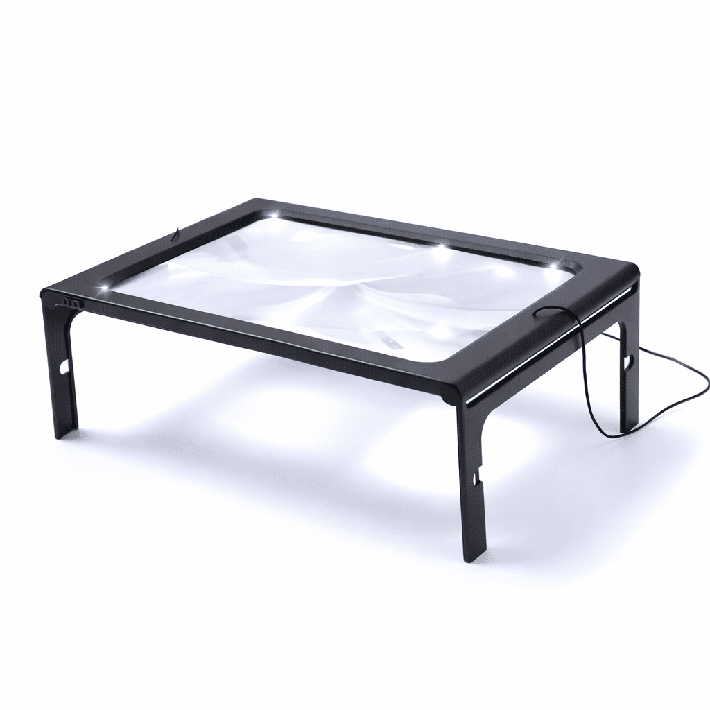 TEXTDESK – Loupe de table pliable 3x avec éclairage LED pour lecture mains libres