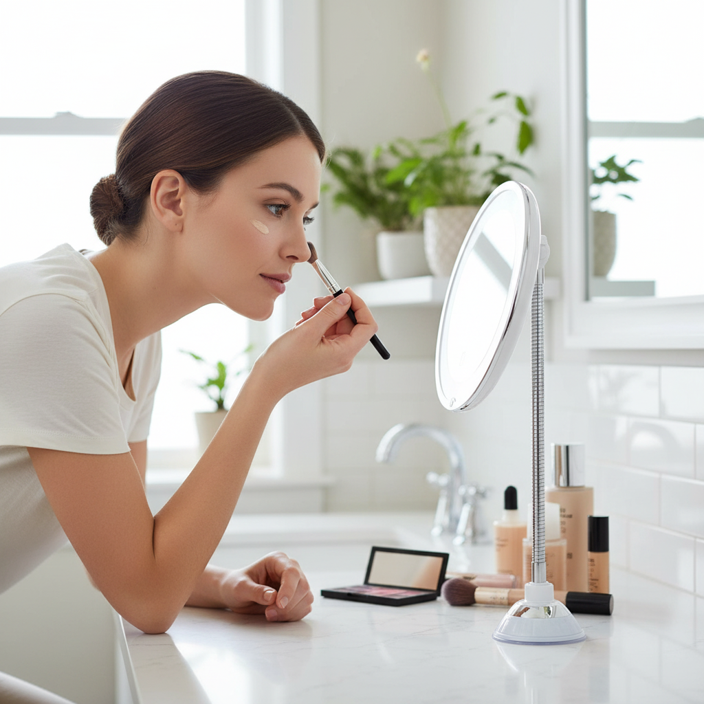 REFLECTIX – Miroir de maquillage grossissant mural pour une vue rapprochée claire
