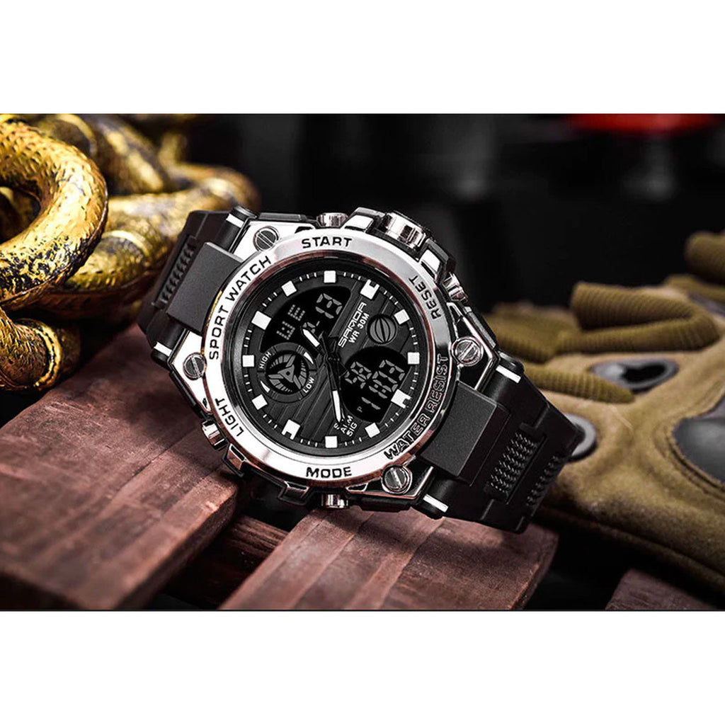 Skanto | TitanGuard Montre Militaire pour Homme – Montre Analogique & Digitale Robuste Multifonctionnelle