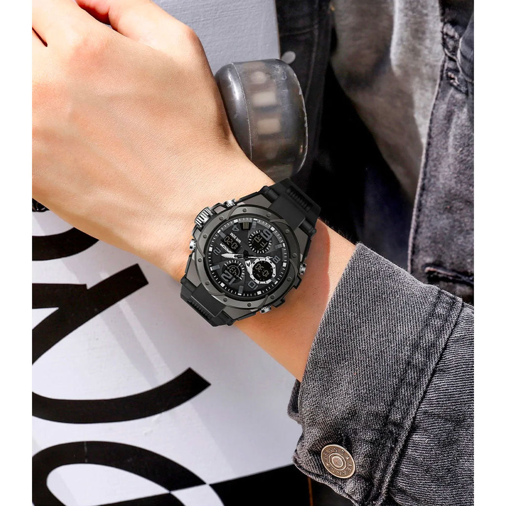 Skanto | TitanGuard Montre Militaire pour Homme – Montre Analogique & Digitale Robuste Multifonctionnelle