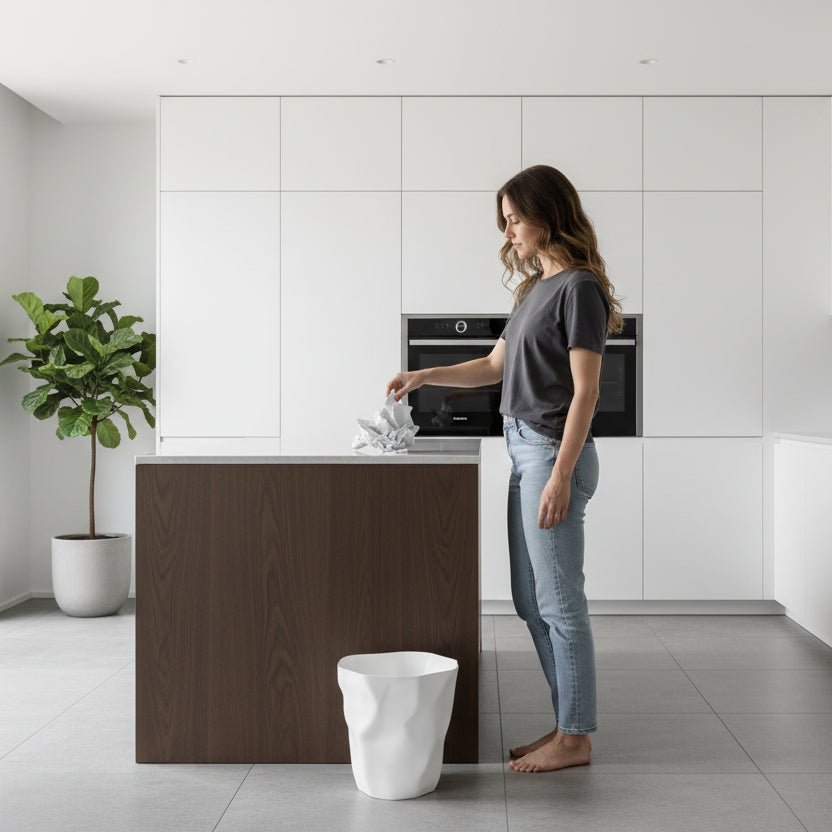 FORMHAUS – Poubelle minimaliste élégante avec une forme irrégulière unique