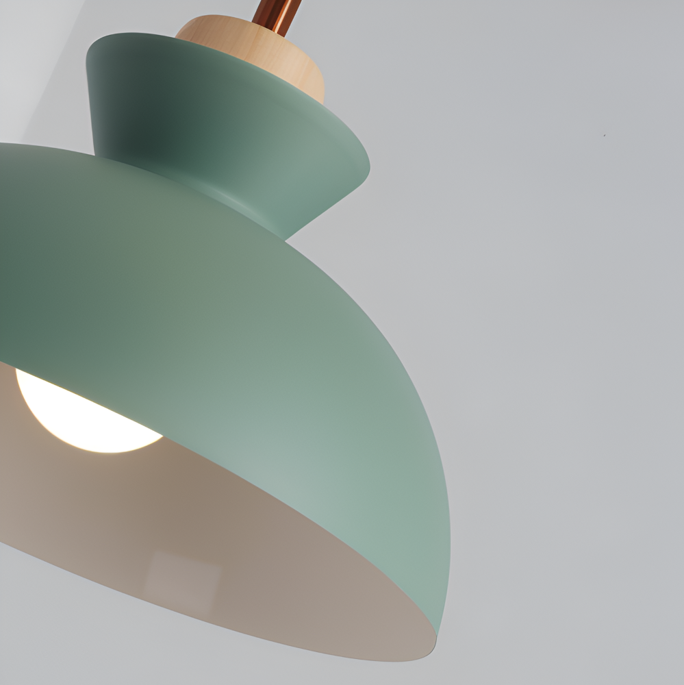 Lampe suspendue colorée au design macaron – lampe moderne en forme de dôme