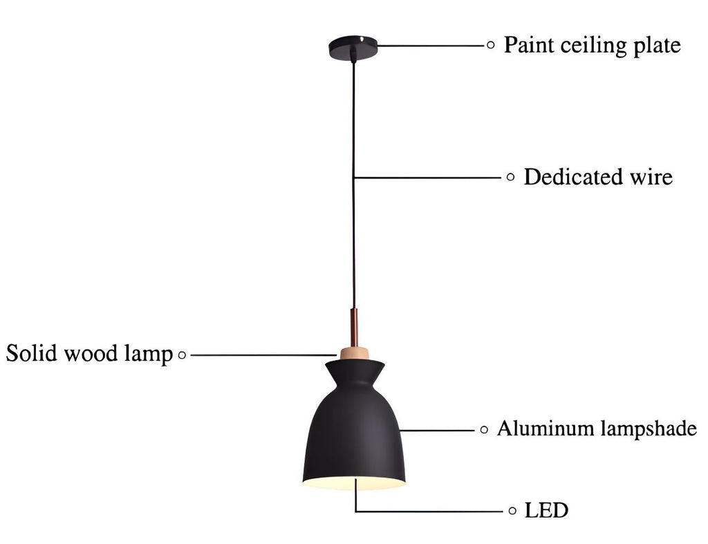 Lampe suspendue colorée au design macaron – lampe moderne en forme de dôme