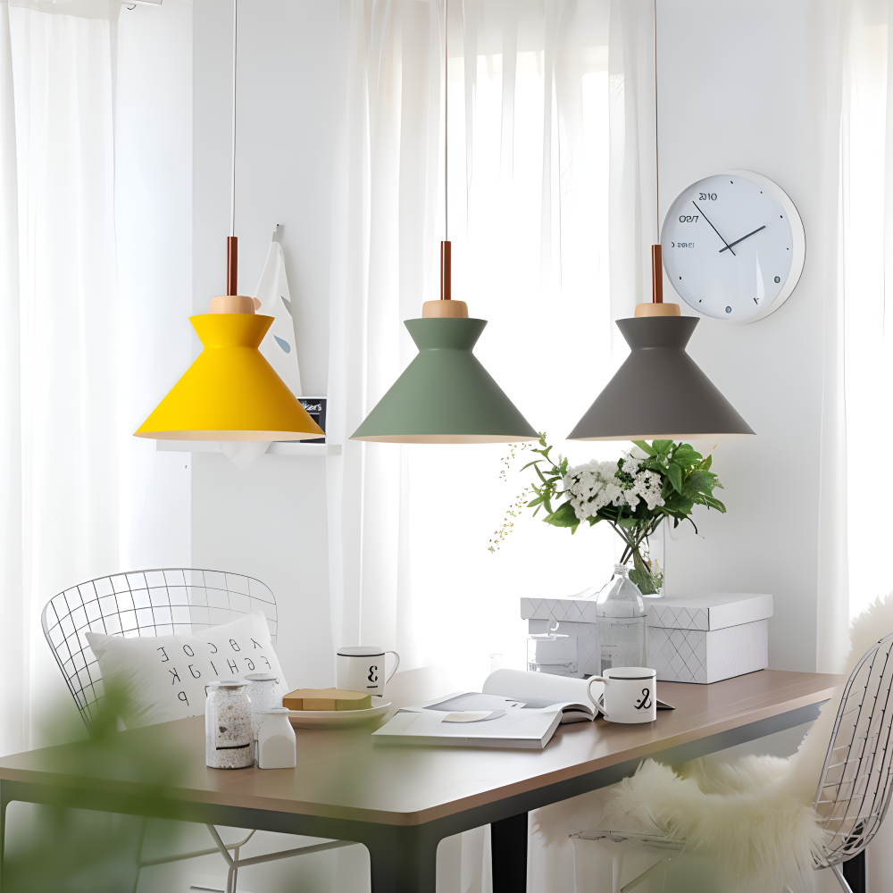 Lampe suspendue colorée au design macaron – lampe moderne en forme de dôme