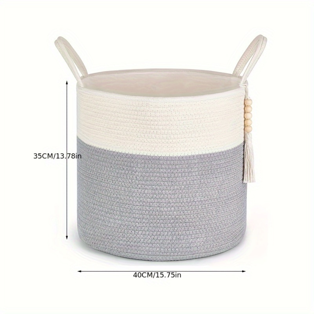 Panier de rangement en macramé en coton avec design boho