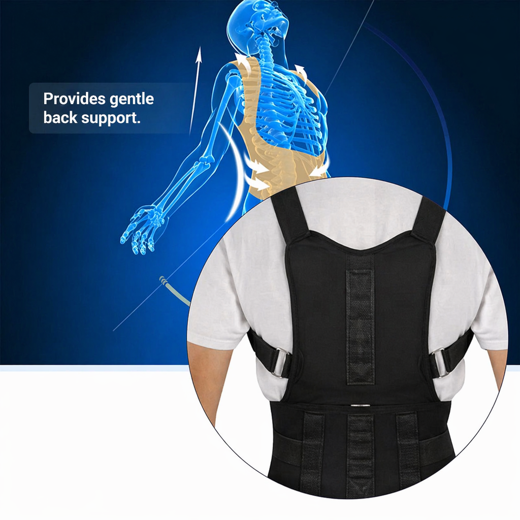 Support dorsal magnétique | Correction de posture | Réglable | HaltePro