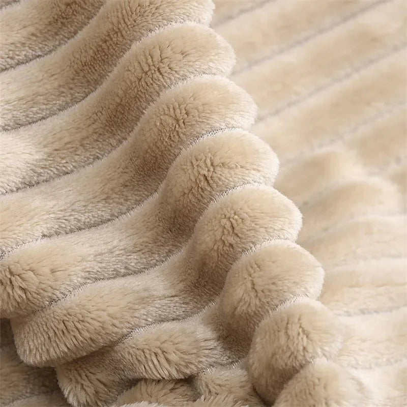 STRIPEWARM – Couverture en flanelle polaire à rayures