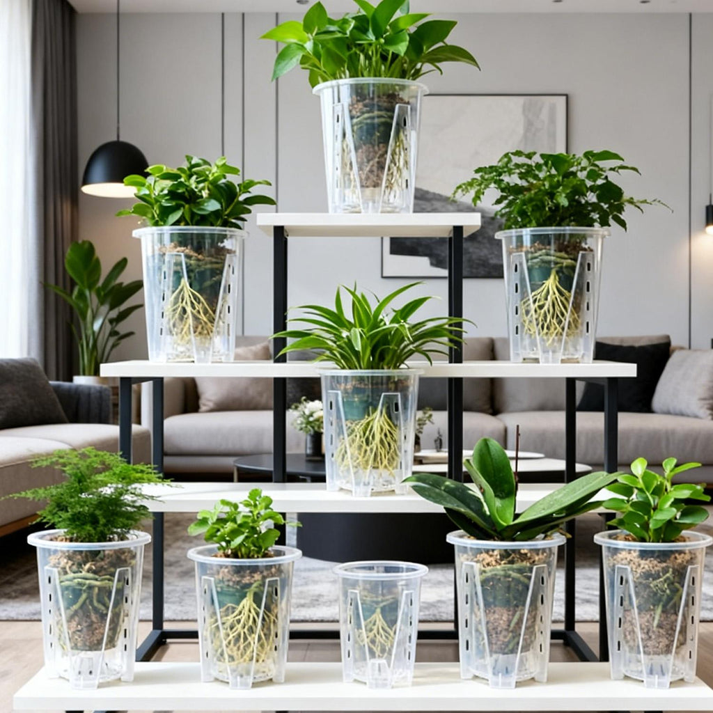 ENSEMBLE CLEARSPROUT – Pots Transparents pour un Suivi Facile des Racines et une Croissance Saine des Plantes