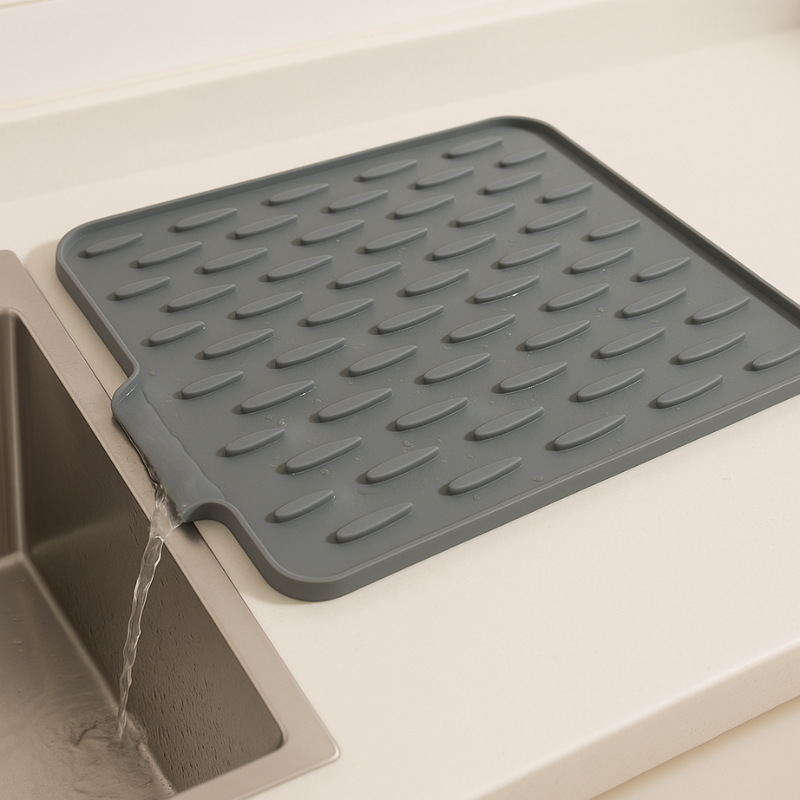 Skanto | Tapis de séchage en silicone résistant à la chaleur | Séchage rapide, antidérapant et gain de place pour l'organisation de la cuisine