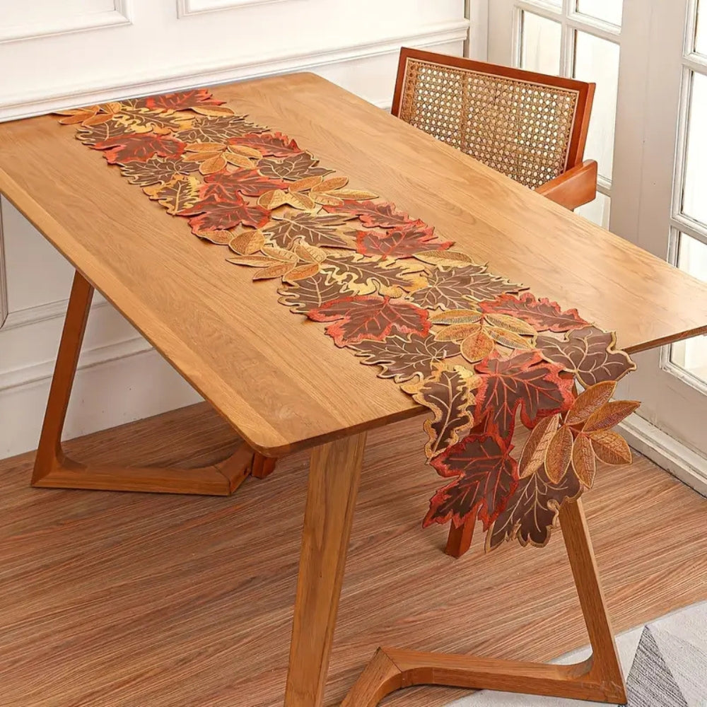 Chemin de Table Feuilles d'Automne pour Décor de Salle à Manger