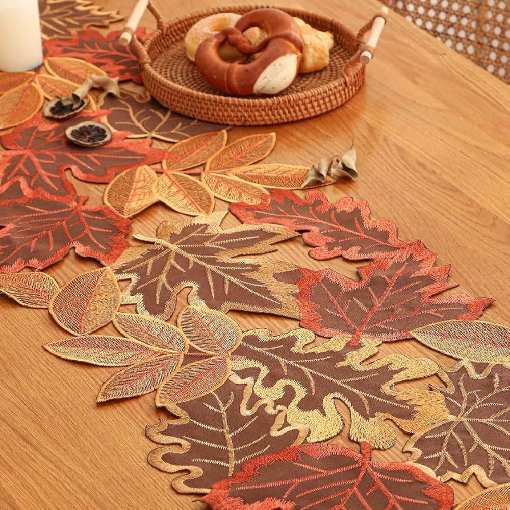 Chemin de Table Feuilles d'Automne pour Décor de Salle à Manger